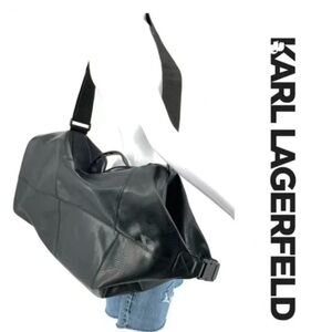 Karl lagerfeld leather black duffle bag